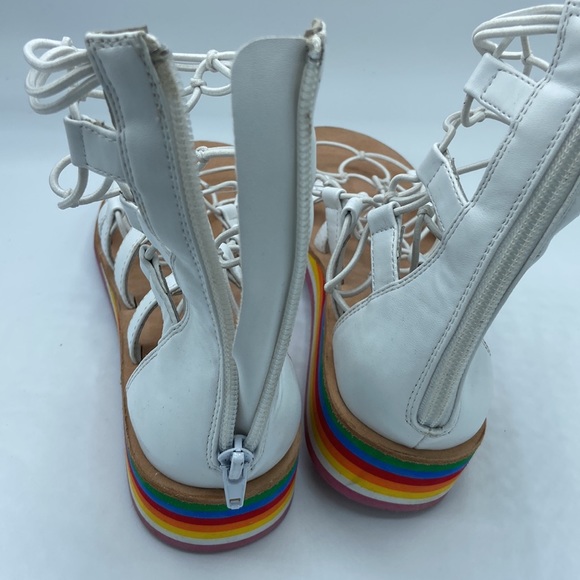 JEFFREY CAMPBELL BURMA White Rainbow Wedge Gladiator Sandal Size 8M - Picture 9 of 16